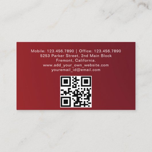 Uberパーソナライズされた名刺 名刺 (裏面)