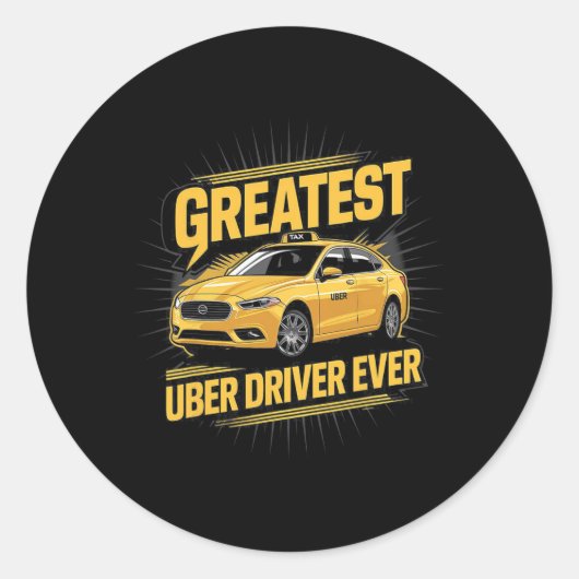Uber素晴らしドライバEver Uberドライおもしろいバ1 ラウンドシール (正面)