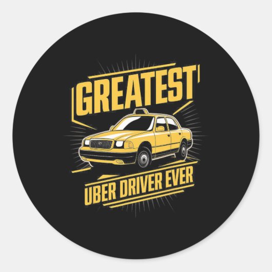 Uber素晴らしドライバEver Uberドライおもしろいバ ラウンドシール (正面)