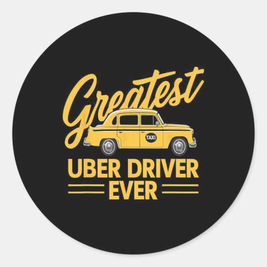 Uber素晴らしドライバEver Uberドライおもしろいバ ラウンドシール (正面)