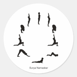 Über Aufkleber – Surya Namaskara ラウンドシール