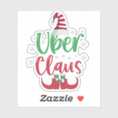 Uber Claus Funny Santa Family Matching Gift シール (シート)