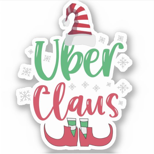 Uber Claus Funny Santa Family Matching Gift シール (正面)