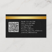 Uber Driver Modern Gold Border Referral QR CODE 名刺 (裏面)