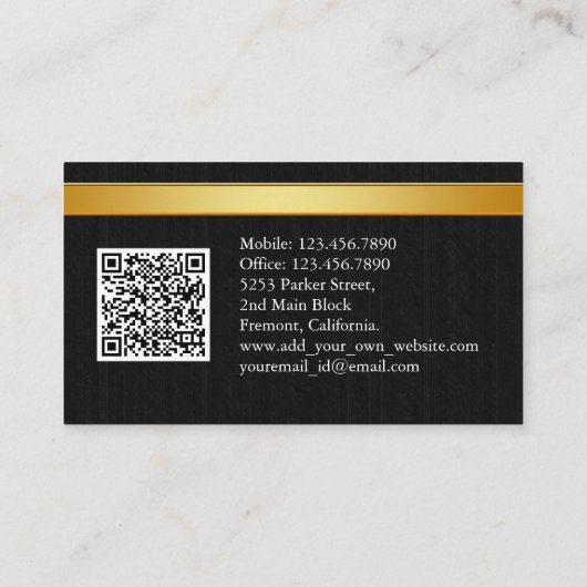 Uber Driver Modern Gold Border Referral QR CODE 名刺 (裏面)