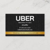Uber Driver Modern Gold Border Referral QR CODE 名刺 (正面)