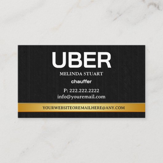 Uber Driver Modern Gold Border Referral QR CODE 名刺 (正面)