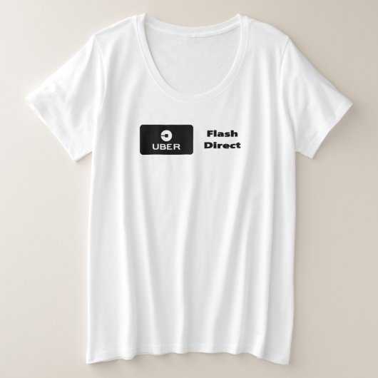 Uber Flash e Direct プラスサイズTシャツ (デザイン正面)
