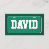 Uber Lyftの運転者の緑および白いナンバープレート 名刺 (正面)