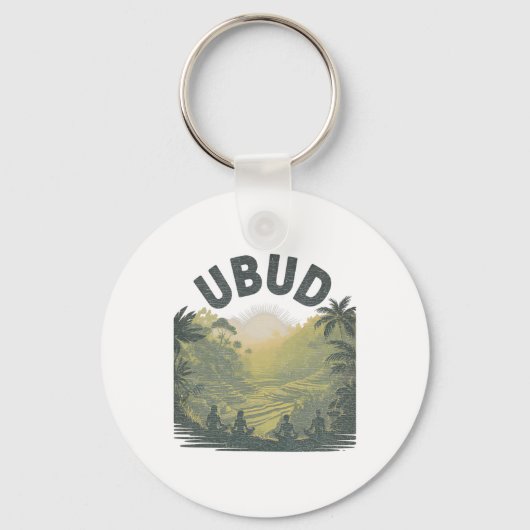 Ubud Li Rice Fields Jungle Meditation Yoga キーホルダー (正面)