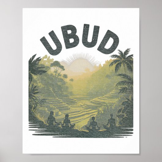 Ubud Li Rice Fields Jungle Meditation Yoga ポスター (正面)