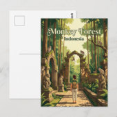 Ubud Monkey Forest Indonesia ポストカード (正面/裏面)