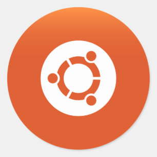 Ubuntuのオレンジgrdiant ラウンドシール