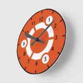 Ubuntuの柱時計 ラウンド壁時計 (傾斜)