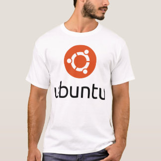 Ubuntuの男性Tシャツの大きく黒いロゴ Tシャツ