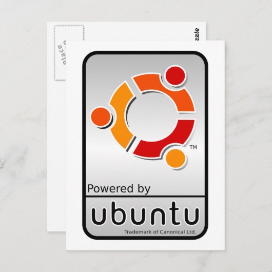 Ubuntuの郵便はがきによって動力を与えられる ポストカード (正面/裏面)