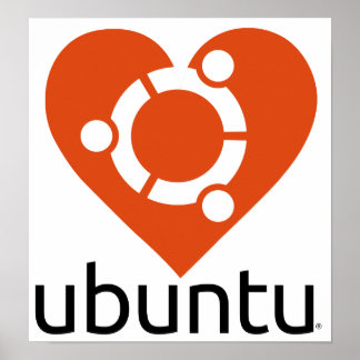 Ubuntuの「ハート」ポスター ポスター