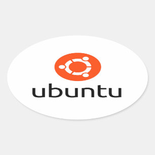 UbuntuのLinuxのロゴ 楕円形シール