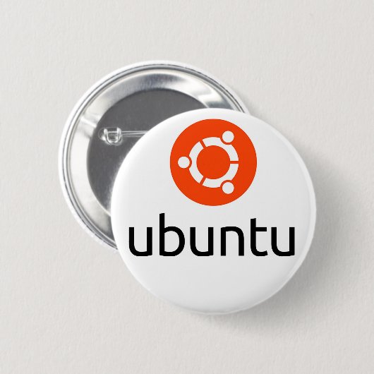 UbuntuのLinuxのロゴ 缶バッジ (正面&裏面)