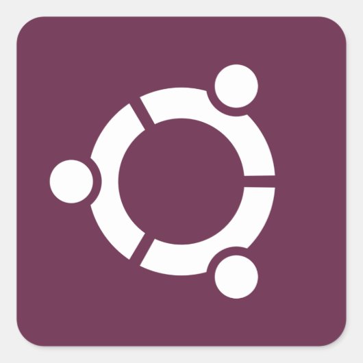 Ubuntuパープル スクエアシール (正面)