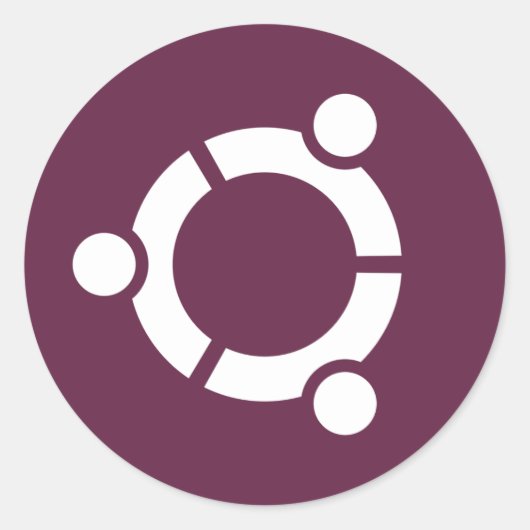 Ubuntuパープル ラウンドシール (正面)
