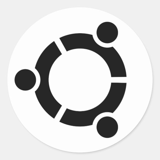 Ubuntuホワイトシールの円 ラウンドシール (正面)
