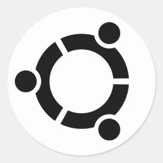 Ubuntuホワイトシールの円 ラウンドシール