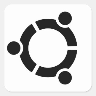 Ubuntuホワイトステッカー広場 スクエアシール
