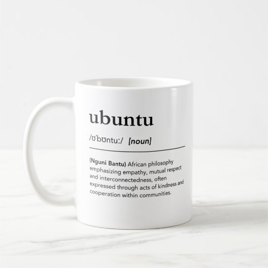 Ubuntu定義Iは以下の理由で コーヒーマグカップ (左)