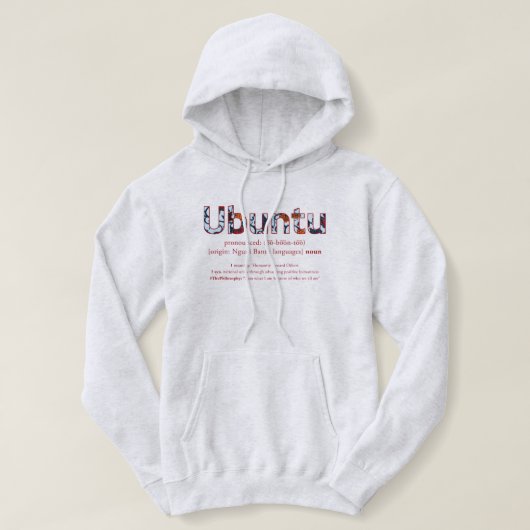 「Ubuntu」のフード付きスウェットシャツ パーカ (デザイン正面)