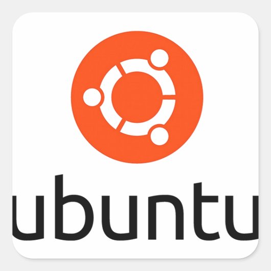 Ubuntu Linuxロゴ スクエアシール (正面)
