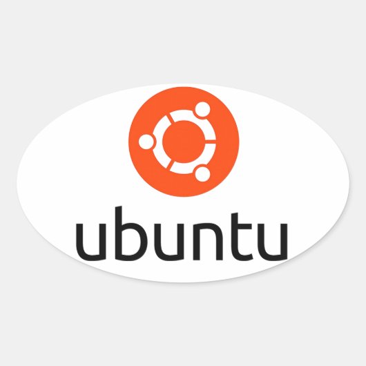 Ubuntu Linuxロゴ 楕円形シール (正面)