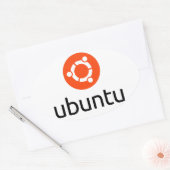 Ubuntu Linuxロゴ 楕円形シール (封筒)