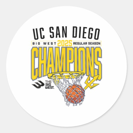 Uc San Diego Tretons 2025 Regular Season Basketbal ラウンドシール (正面)