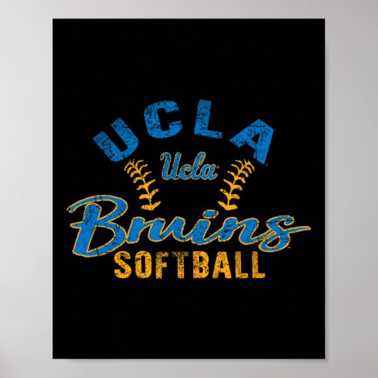 UCLA Bruins ソフトボール ヴィンテージ 公式ライセンス ポスター (正面)