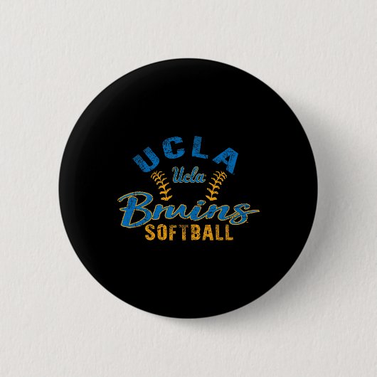 UCLA Bruins ソフトボール ヴィンテージ 公式ライセンス  缶バッジ (正面)