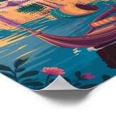 Udaipur India City Palace Illustration Travel Art ポスター (角)