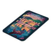Udaipur India City Palace Illustration Travel Art マグネット (左側)
