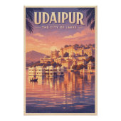Udaipur, India, in a classic retro travel ポスター (正面)