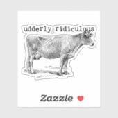 Udderly Ridiculous Punny Cow シール (シート)