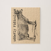 Udderly Ridiculous Punny Cow ジグソーパズル (縦)