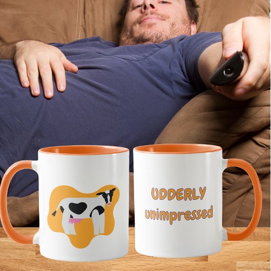 Udderly Unimpressed Funny Cow Pun マグカップ