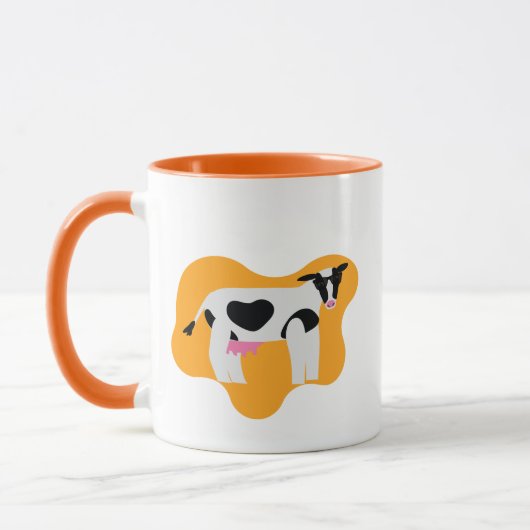 Udderly Unimpressed Funny Cow Pun マグカップ (左)