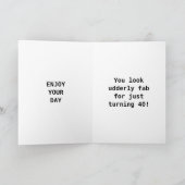 UDEDLY FAB 40th誕生日ユーモア カード (内部)
