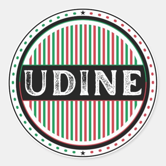 Udine City Pride Emblem – Italian Identity ラウンドシール (正面)