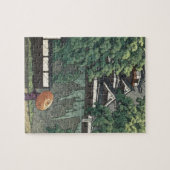 Udoタワー、雨- Kawase Hasuiの熊本の城 ジグソーパズル (横)