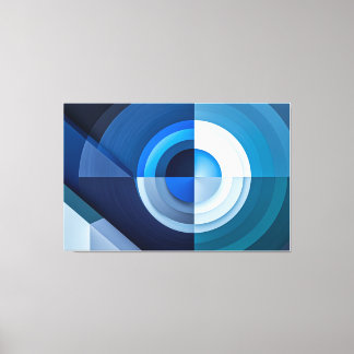 uego de Formas - Arte Abstracto en Azul  キャンバスプリント