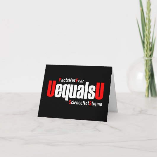 UEqualsU HIVの事実は科学を恐れないスティグマ カード (正面)