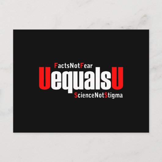 UEqualsU HIVの事実は科学を恐れないスティグマ ポストカード (正面)