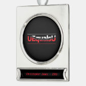UEqualsU HIV検出不可能なタイポグラフィアート シルバープレートバナーオーナメント (左)